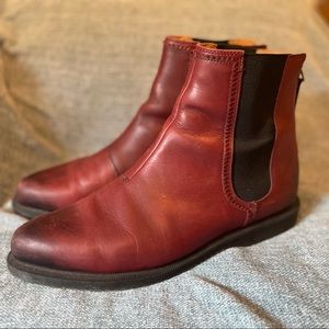 Womens size 11 wine colored leather Doc Martens boots, “The Zillow” style